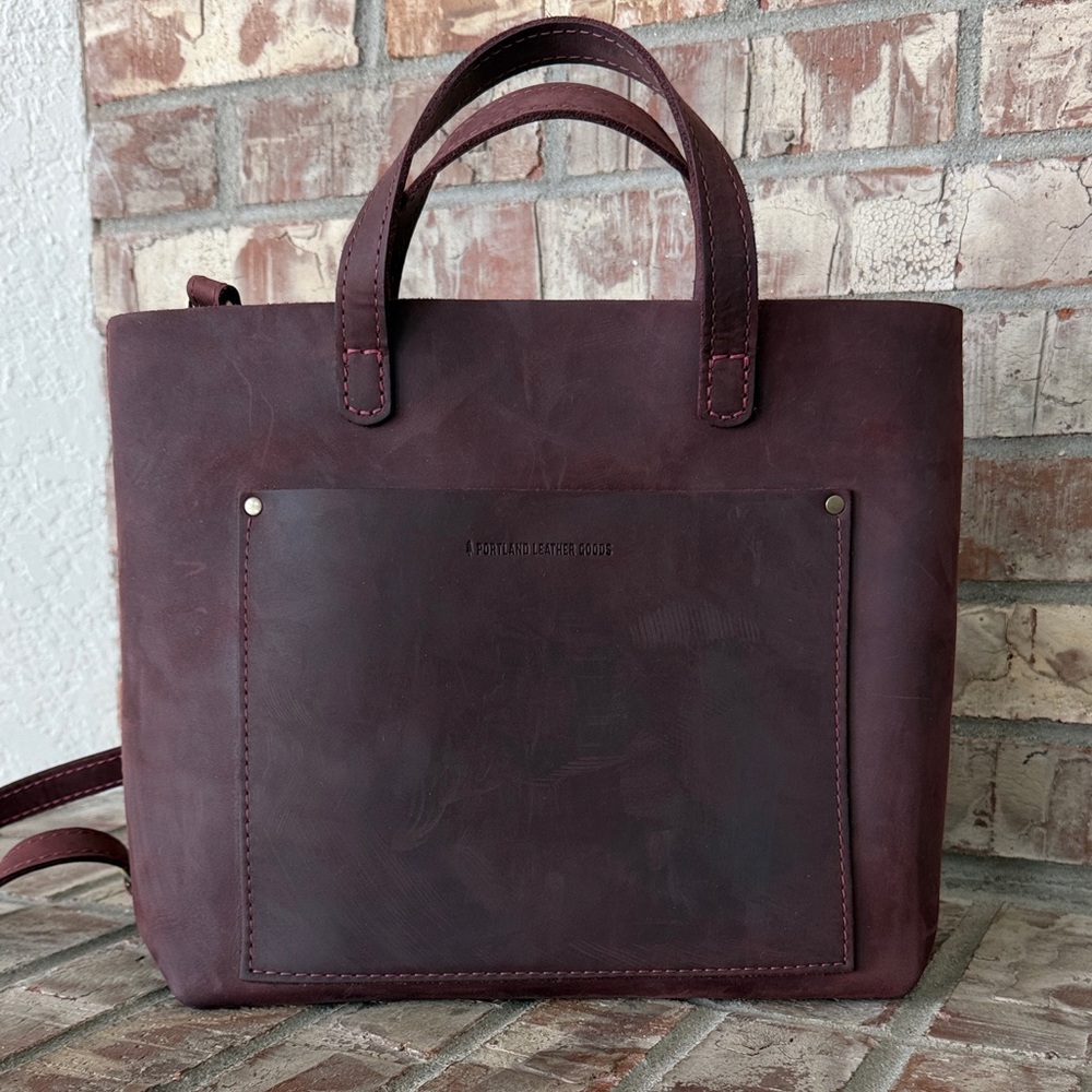 Portland Leather Medium Crossbody Tote - Merlot - Picture 5 of 5
